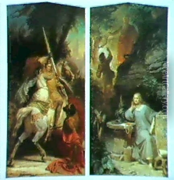 Die Entfuhrung Der Prinzessin Galie Oil Painting - Wilhelm von Kaulbach