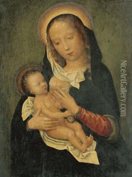 The Virgin And Child Oil Painting - Adriaen Isenbrandt (Ysenbrandt)