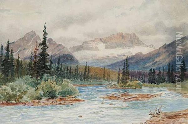 Untitled - Rocky Mountain River Oil Painting - Thomas Mower Martin