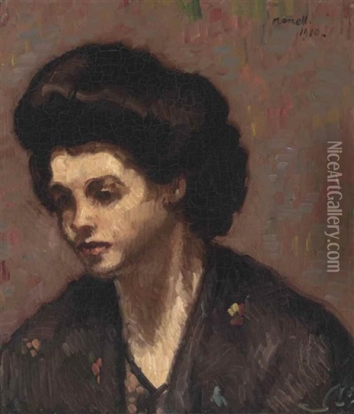 Portrait Of A Lady: Doloretes Oil Painting - Isidro Nonell y Monturiol