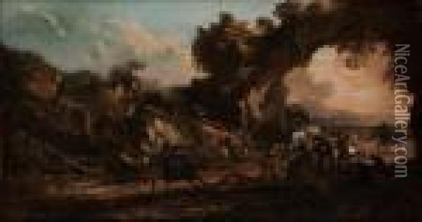 Hans Art Overfallet Oil Painting - Salvator Rosa