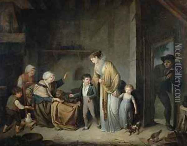 The Lesson in Charity Oil Painting - Henri-Nicolas Van Gorp