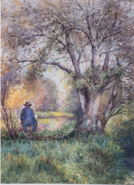 The Artist At Work Oil Painting - Alfred James Daplyn