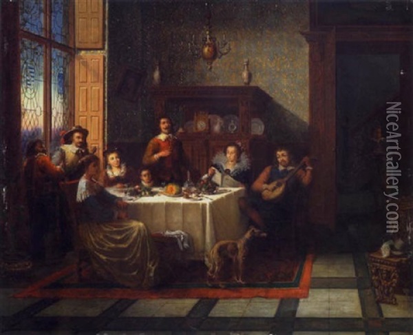 Joyeux Festin Oil Painting - Petrus Josephus (Pierre Joseph) Witdoeck