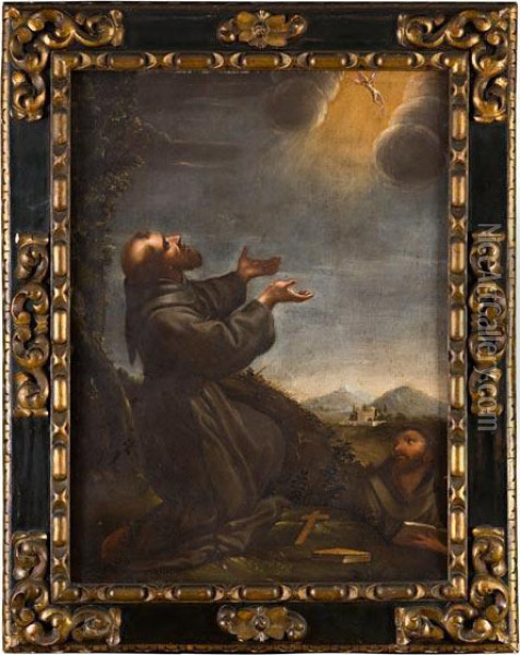 San Francesco Riceve Le Stimmate Oil Painting - Domenico Zampieri (Domenichino)