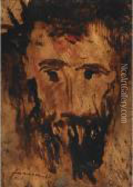 Head Of Christ (detail For Ecce Homo) Oil Painting - Jean-Louis Forain
