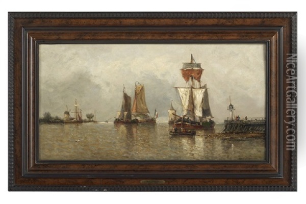 Haven Van Stavoren (holland) Oil Painting - Auguste Henri Musin