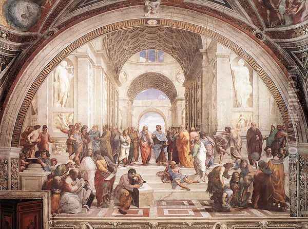 The School of Athens (from the Stanza della Segnatura) 1510-11 Oil Painting - Raphael