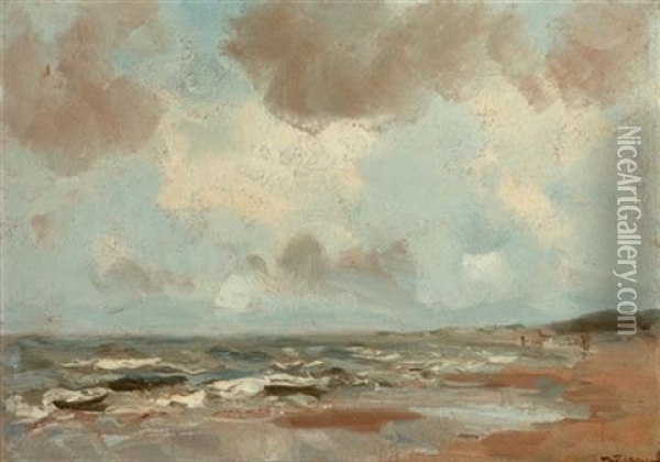 On The Beach Oil Painting - Willem George Frederik Jansen