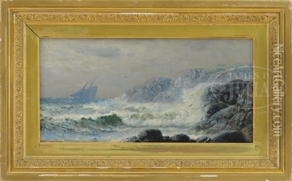 Coastal Seascape With Schooner Oil Painting - James Gale Tyler
