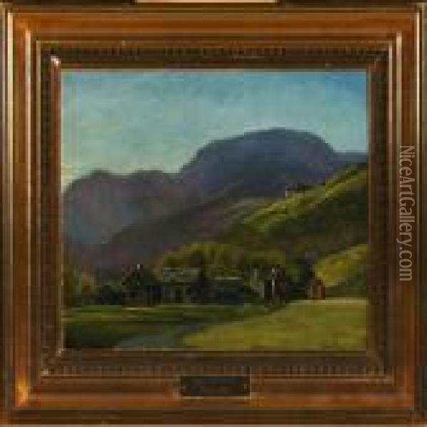 Mountain Scenery Oil Painting - Viggo Christian Frederick Pedersen