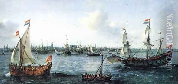The Harbour in Amsterdam 1630 Oil Painting - Hendrick Cornelisz. Vroom