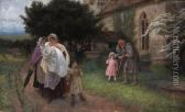 The Christening Oil Painting - Phillip Richard Morris