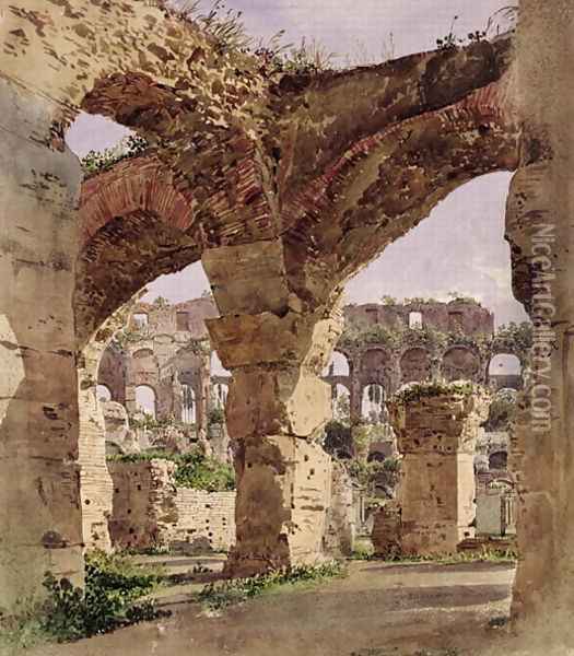 The Colosseum, Rome 1835 Oil Painting - Rudolf Ritter von Alt
