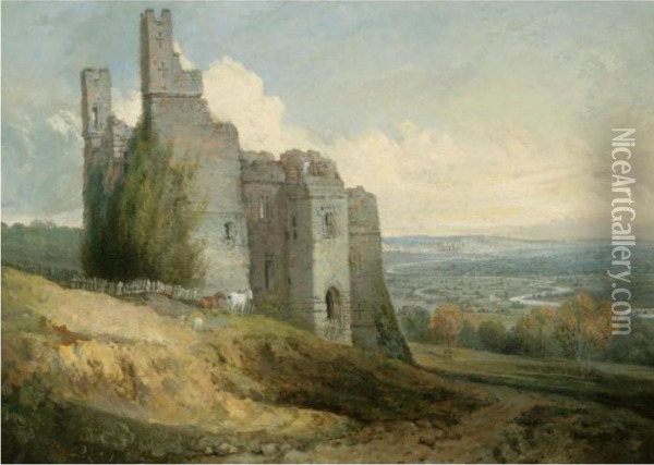 View Of Harewood Castle From The South East Oil Painting - Joseph Mallord William Turner