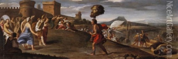 Il Trionfo Di David Oil Painting - Giovanni Lanfranco