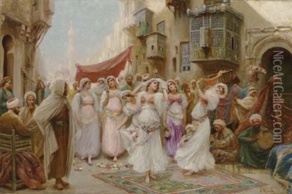 Danseuses Orientales Au Caire Oil Painting - Fabio Fabbi
