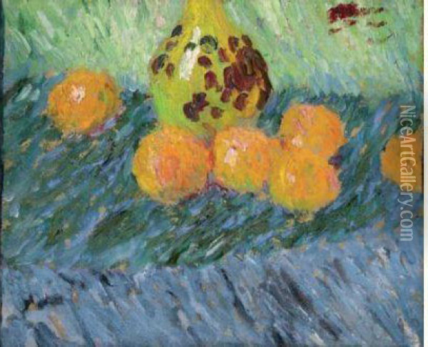 Nature Morte Aux Oranges, Vers 1902 Oil Painting - Alexei Jawlensky