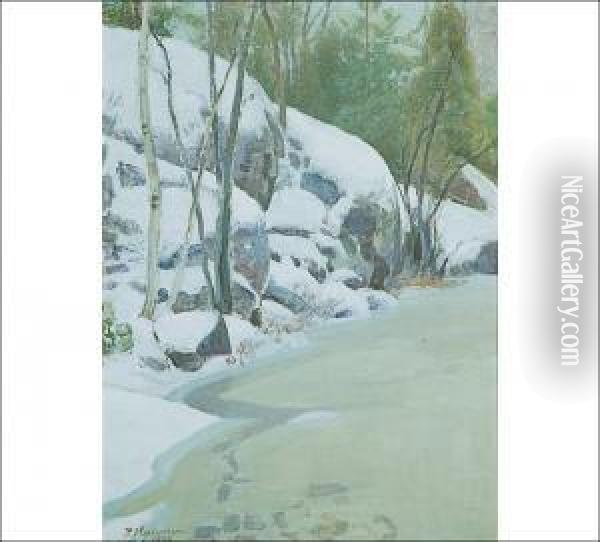 Winter Landscape Oil Painting - Pekka Halonen
