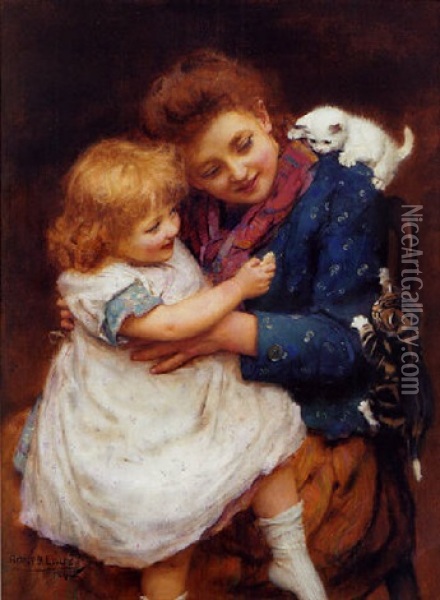 Playtime Oil Painting - Arthur John Elsley
