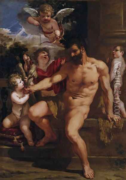 The Punishment of Hercules 1635 Oil Painting - Pietro Da Cortona (Barrettini)