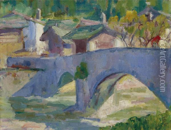 Brucke Bei Stampa Oil Painting - Giovanni Giacometti