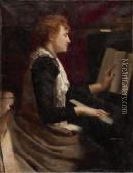 Frau Am Klavier Oil Painting - Federigo De Madrazo Y Kuntz
