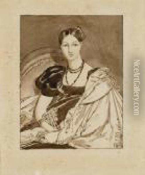 Portrait De Madame Duvaucey De Nittis En Buste Oil Painting - Jean Auguste Dominique Ingres