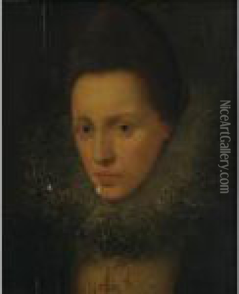 Portrait Of A Woman In A Lace Ruff Oil Painting - Peter Paul Rubens