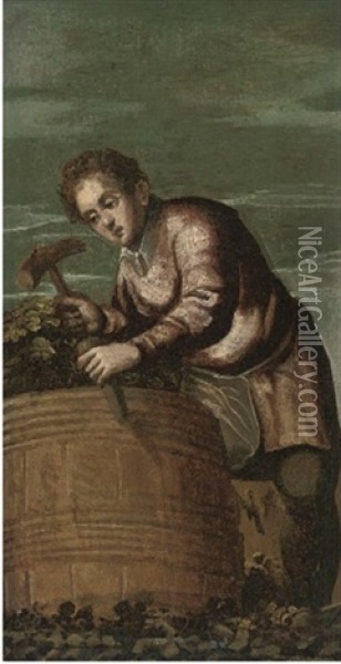 A Wine Harvester Oil Painting - Bonifazio de Pitati