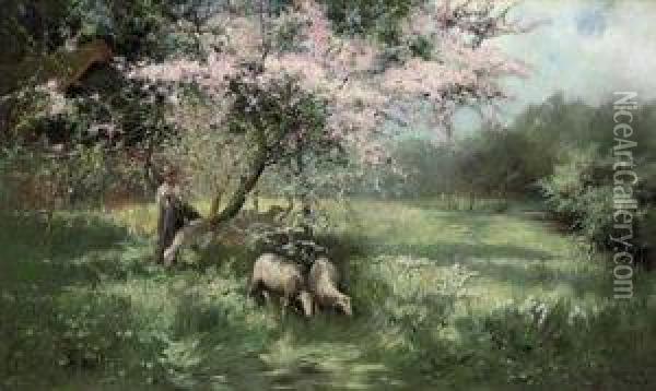 An Orchard In Picardy Oil Painting - Philip Eustace Stretton
