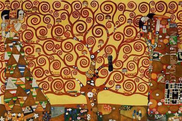 The Tree Of Life, Stoclet Frieze Oil Painting - Gustav Klimt