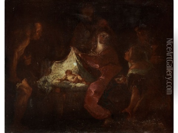 Geburt Christi Oil Painting - Giuseppe Bazzani