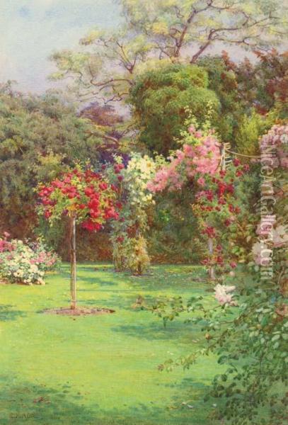 A Rose Garden Oil Painting - Edith Helena Adie