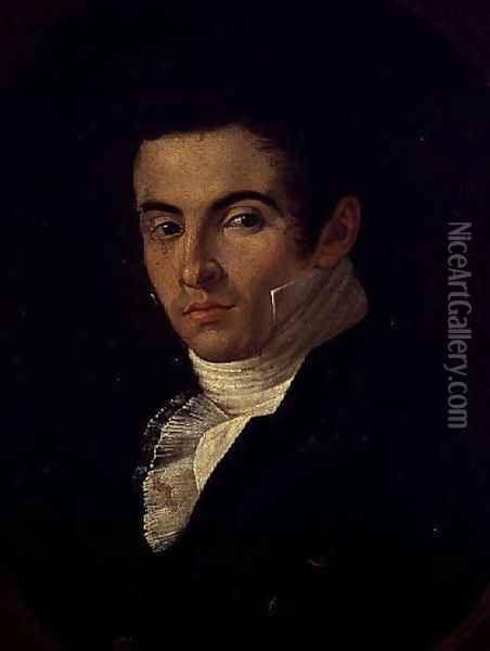 Portrait of Vincenzo Bellini (1801-35) Oil Painting - Giuseppe Cammarano