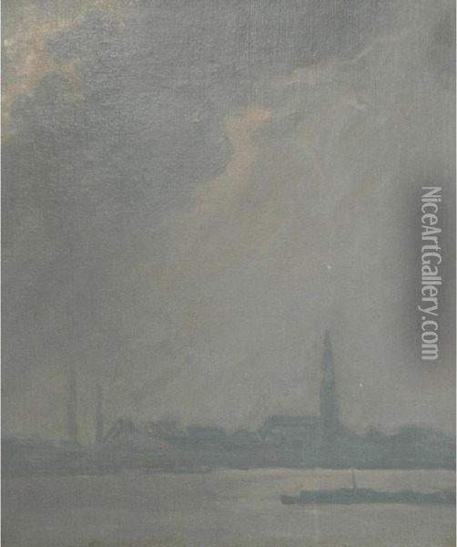 Study In Gray Oil Painting - James Abbott McNeill Whistler