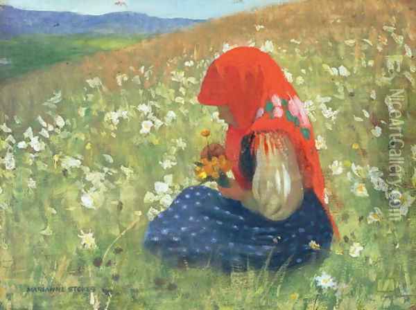 Girl of the Tatra, c.1905-07 Oil Painting - Marianne Preindelsberger Stokes