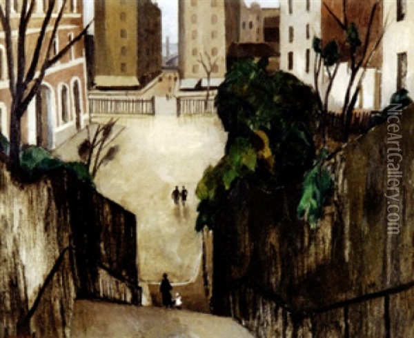Escalier A Paris Oil Painting - Louis Robert Antral