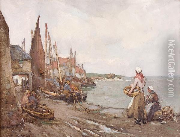 Pittenweem Harbour Oil Painting - William Watt Milne