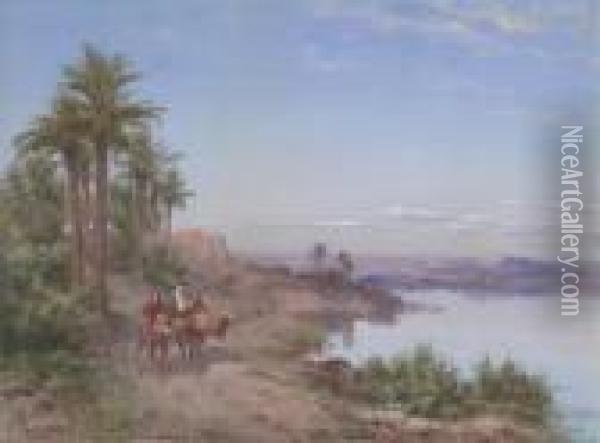 Camels In The Desert Oil Painting - Paul Pascal