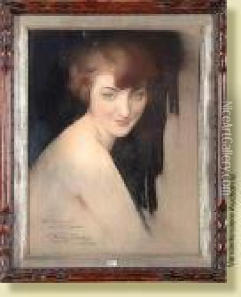 Portrait De Femme Oil Painting - Firmin Baes