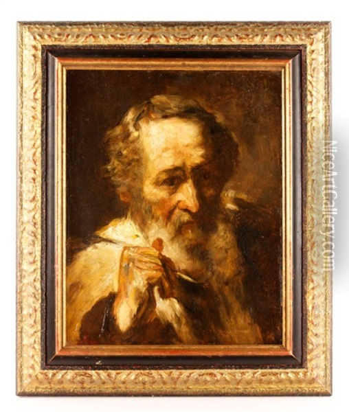 Portrait Of An Artist Oil Painting - Frank Duveneck