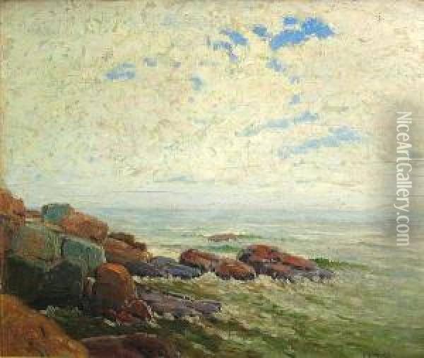 Rocky Shore Oil Painting - John Adams Spelman