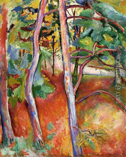 Trees, Autumn Oil Painting - Emile-Othon Friesz