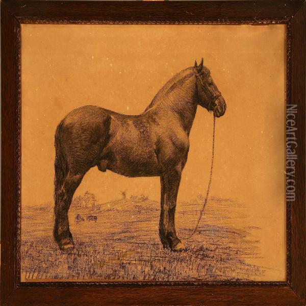 A Horse Oil Painting - Vilhelm Theodor Fischer