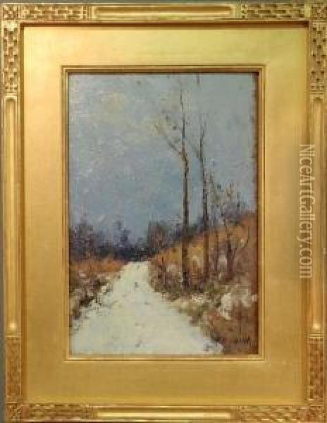 A Winter Landscape With A Snow Oil Painting - Gustave Wolff
