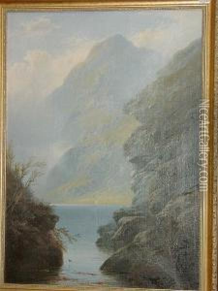 Loch Gail, Scotland Oil Painting - George Blackie Sticks