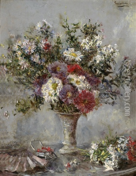 Blumenstraus In Einer Vase Oil Painting - Eduardo Leon Garrido