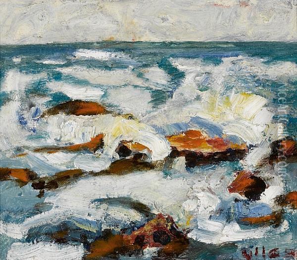 Carmel Water Oil Painting - Selden Connor Gile