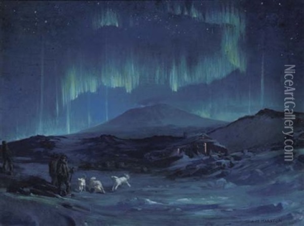 Aurora Australis Oil Painting - George E. Marston